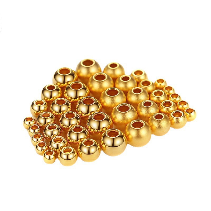 Shuibei Gold Beads Loose Beads 999 Pure Gold 3D Hard Gold Beans Small Gold Beads Pure Gold Transfer Beads Bracelet DIY Accessories