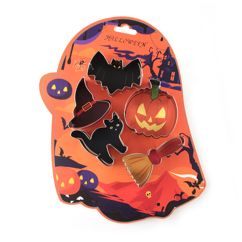 Cross-Border Exclusive Halloween Series Cookie Cutters Ghost Spider Halloween Set Cookie Cutter DIY Baking Mold