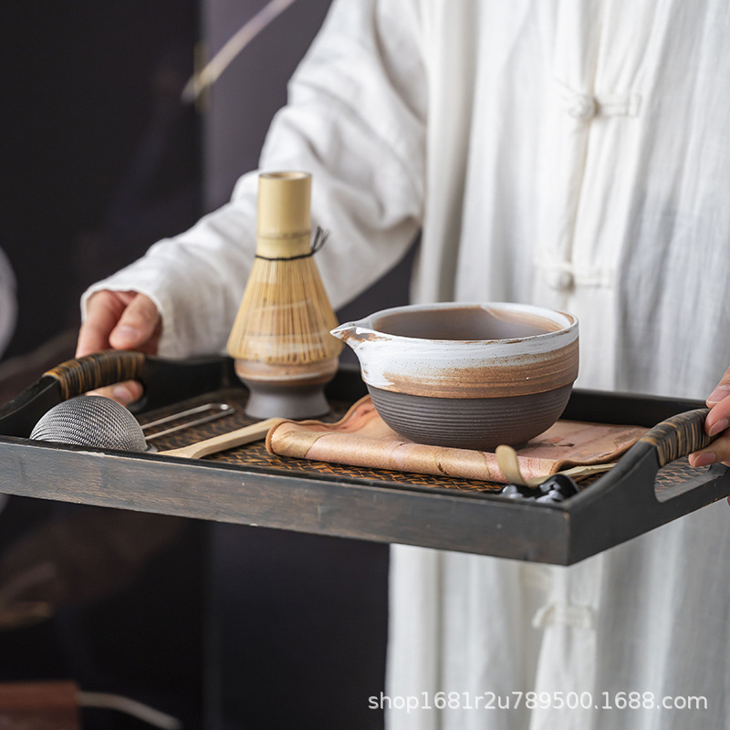 Чаша для матча из каменной керамики с носиком, аксессуары для чайного набора, подставка для венчика, японская чайная церемония, творчество искусства династии Сун