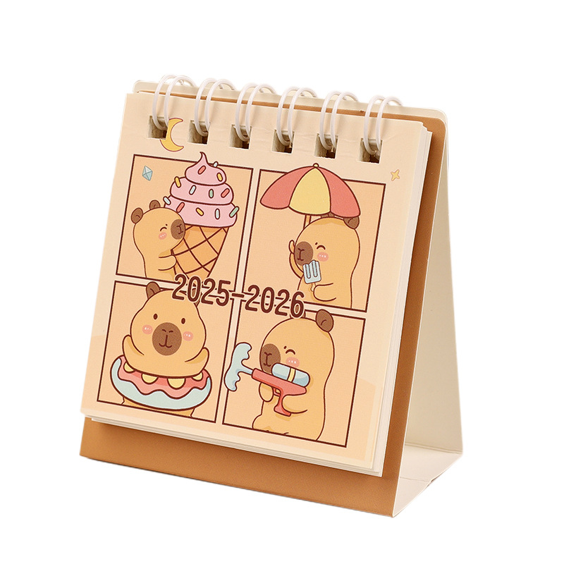 Kapibara Calendar Desk Calendar 2026 Cartoon Creative Ornament Mini High-Value Capybara Student Memo Small Gift