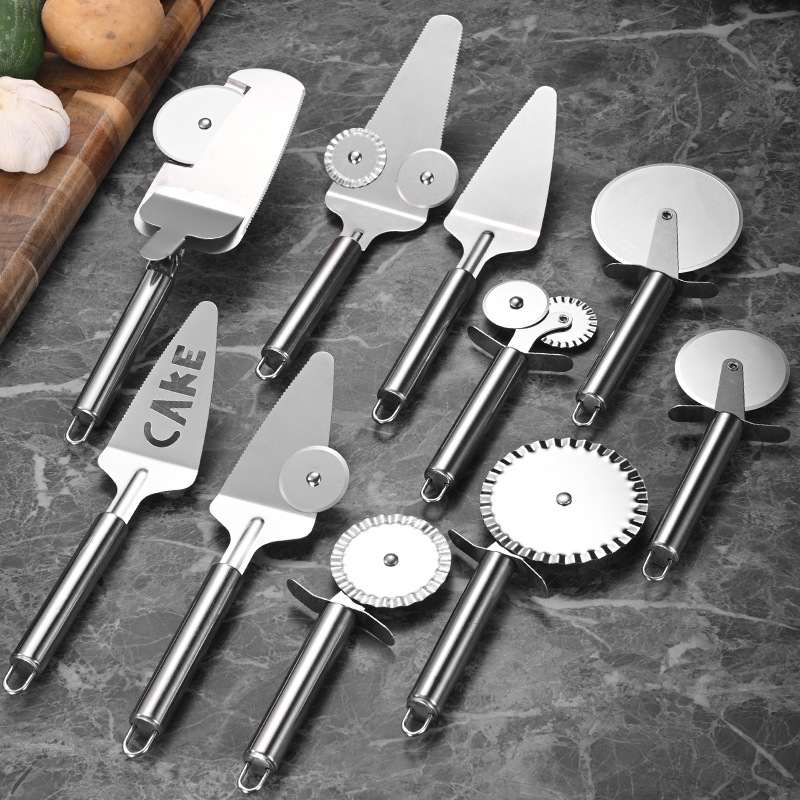 Нож для пиццы из нержавеющей стали, одно- и двухколесный, многофункциональная лопатка