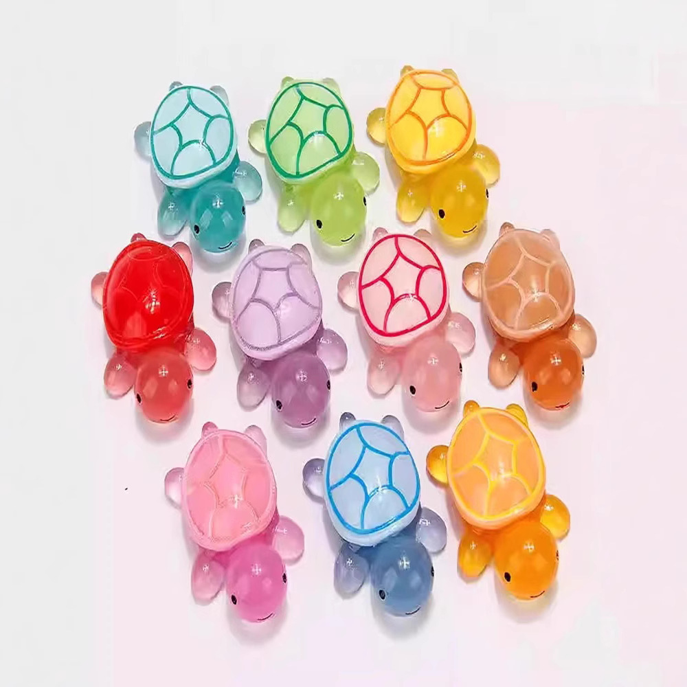 Серия мультяшных черепах интернет-знаменитостей, микро-ландшафтные украшения для аквариумов, милые яркие маленькие черепахи, светящиеся украшения