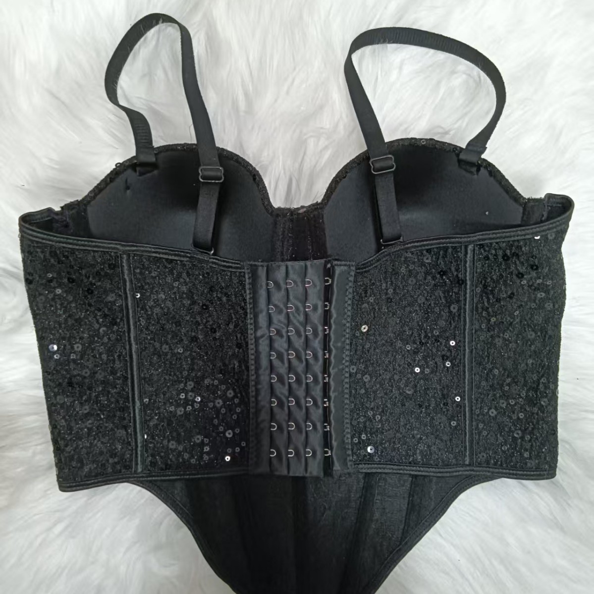 Fishbone Bra with Breast Pads, Waist Slimming, Mesh Can Be Worn Outside, Body Shaping Bra, Nightclub Sexy Girl Inner Wear Bra