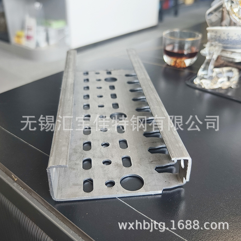 C-Shaped Steel Roller Conveyor Bracket Multi-Hole Cart Side Shelf Foundation Roller Line Main Beam Can Be Punched, Processed and Cut