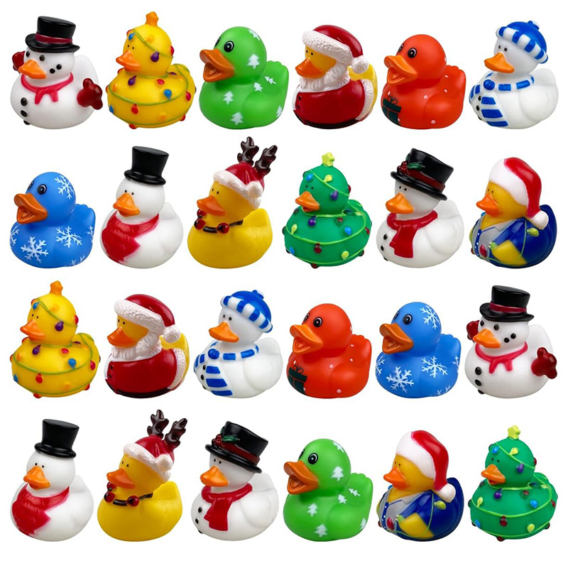 Blind Box Christmas Duck Children's 2 Inch Water Duck Santa Claus Duck New Year Duck Party Decoration Gummed Duck Ornaments