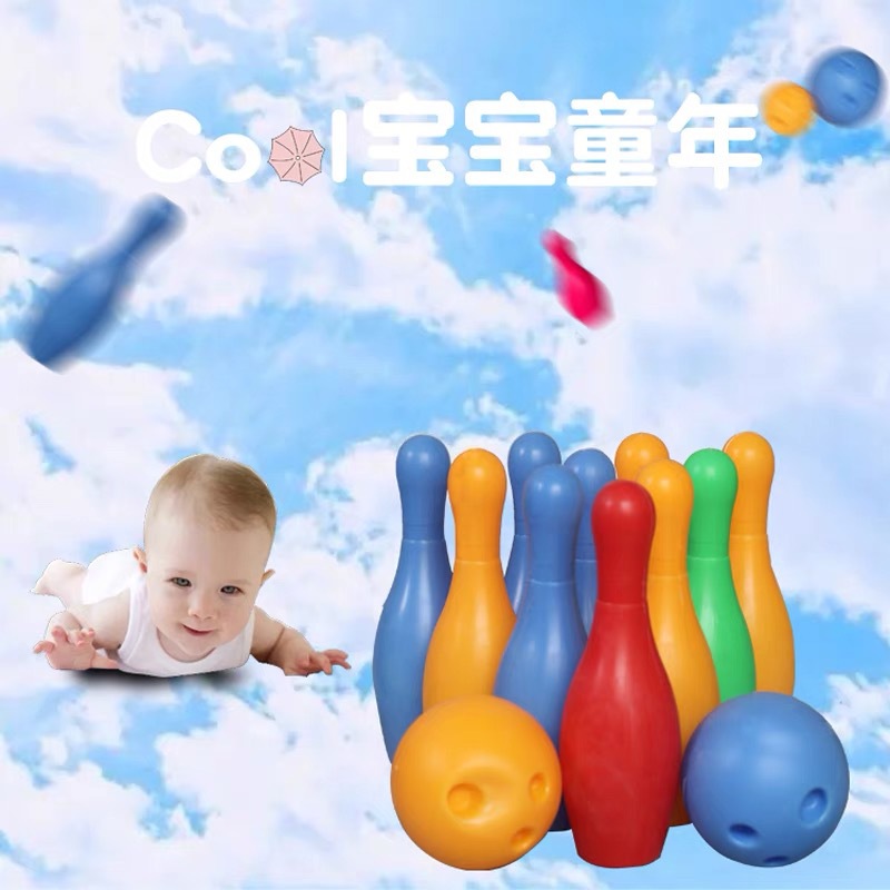 Children's Toys Bowling Ball Large Family Outdoor Indoor Sports Entertainment Game Plastic Bowling Set