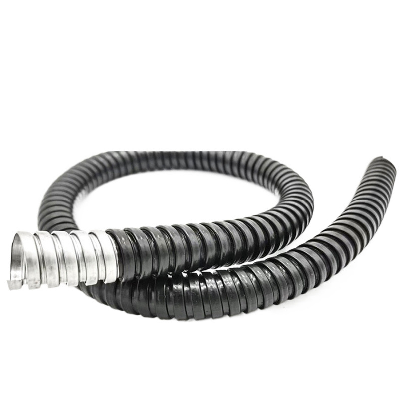 National Standard Plastic-coated Metal Hose Corrugated Pipe Threading Pipe Snakeskin Pipe Thickened Wire and Cable Protection Sleeve Flame Retardant