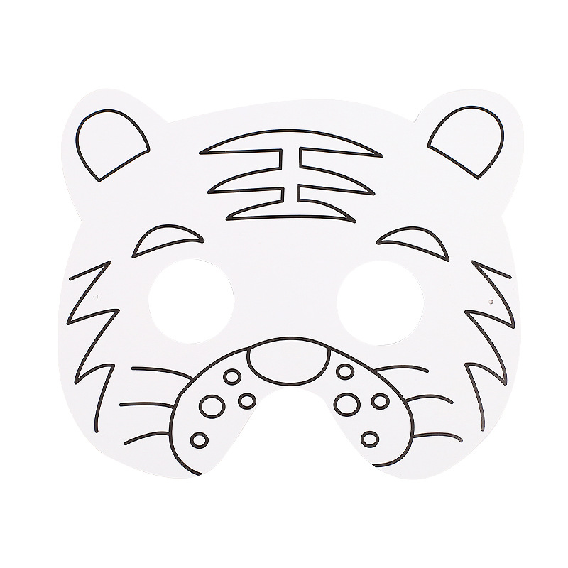 Cartoon DIY painting mask children hand painted graffiti blank mask kindergarten art filling coloring paper mask