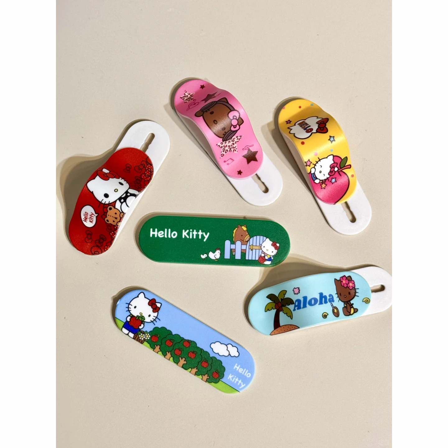 Ins Creative Kitty Collection Push-Pull Band-Aid Mobile Phone Case Holder Cartoon Cute Lazy Desktop Mobile Phone Holder