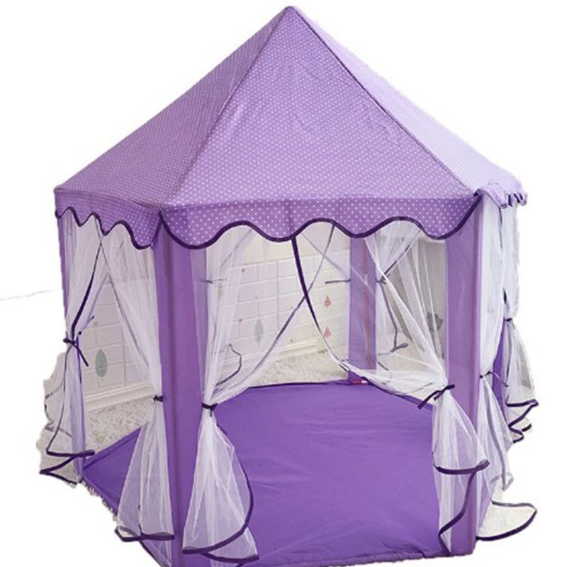 Children's Tent Tulle Hexagonal Tent Treasure Decoration Playhouse Princess Castle Door 140 Diameter 140 Height 140cm