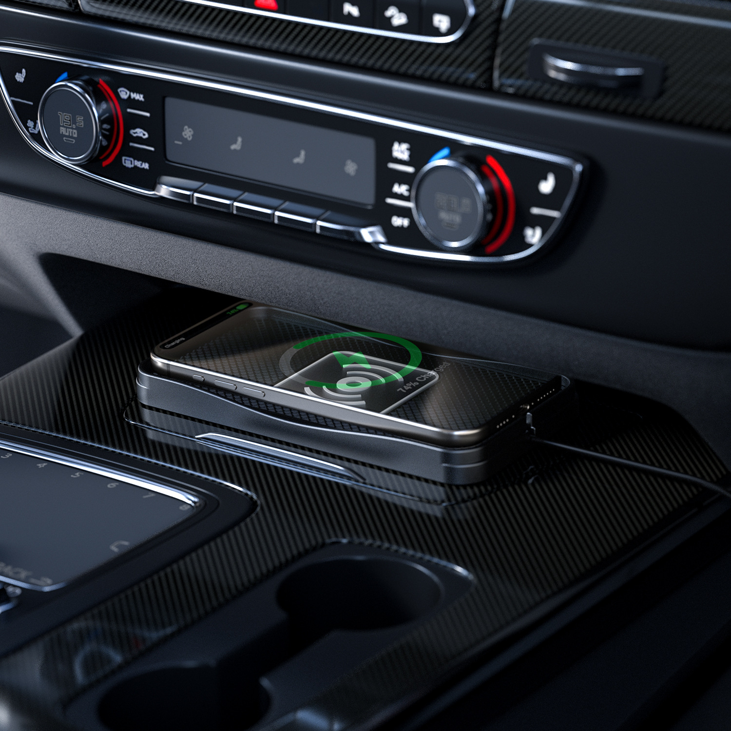 D3 car non-slip wireless charger transmitter pad 20W car fast wireless charger factory in stock straight hair