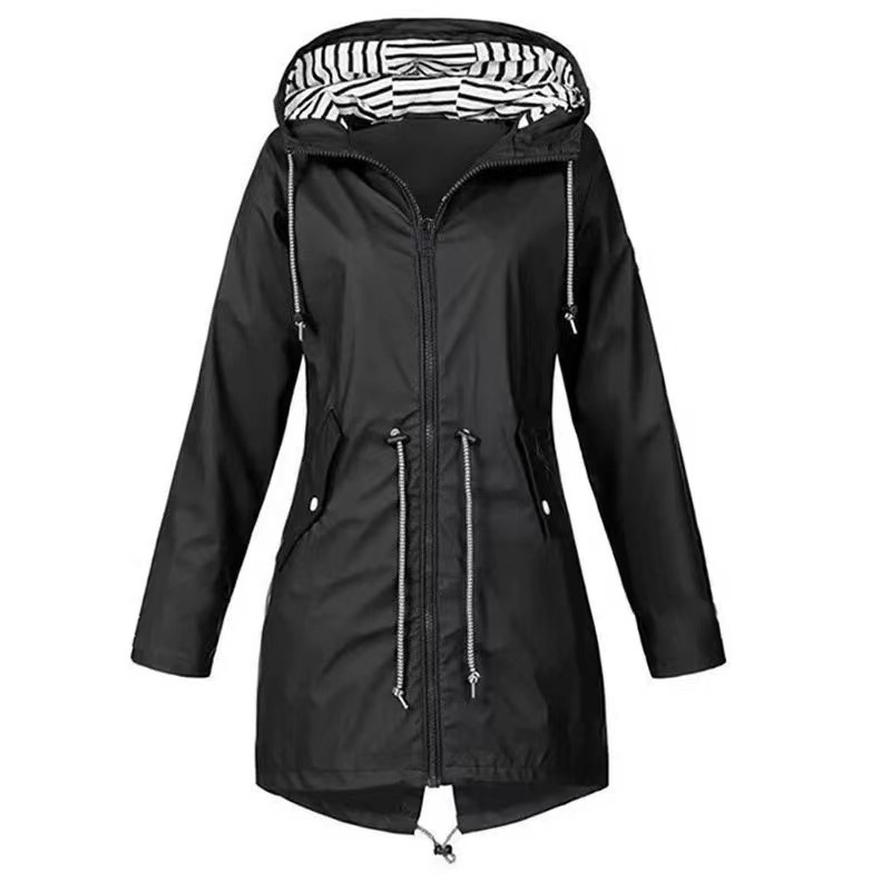 2020 cross-border foreign trade wish autumn and winter zipper women's assault clothing outdoor hooded mountaineering clothing coat in stock