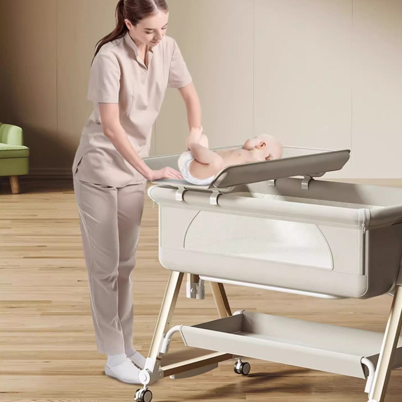 Crib Removable Multifunctional Portable Baby Bed Foldableable Cradle Bed Newborn Splicing Large Bed Bb Bed