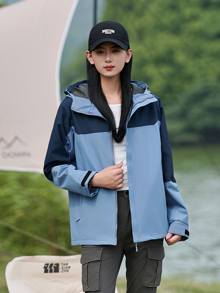 Solid Color Jacket with Custom Printed Logo, Outdoor Windproof Three-In-One Jacket for Men and Women, Custom Printed Thickeneded Work Clothes