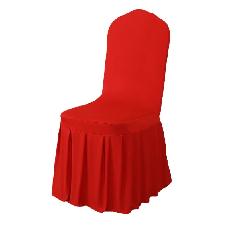 Pleated Skirt Chair Cover Hotel Universal Wedding Banquet Elastic Chair Cover Meeting Wedding Stool All-inclusive