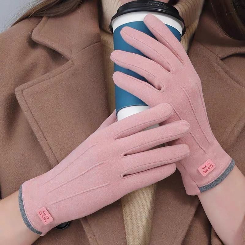 Gloves for Autumn and Winter Outdoor Warm Plus Velvet Cold-Proof Cycling Velvet Gloves with Touch Screen Anti-Slip Spot Wholesale