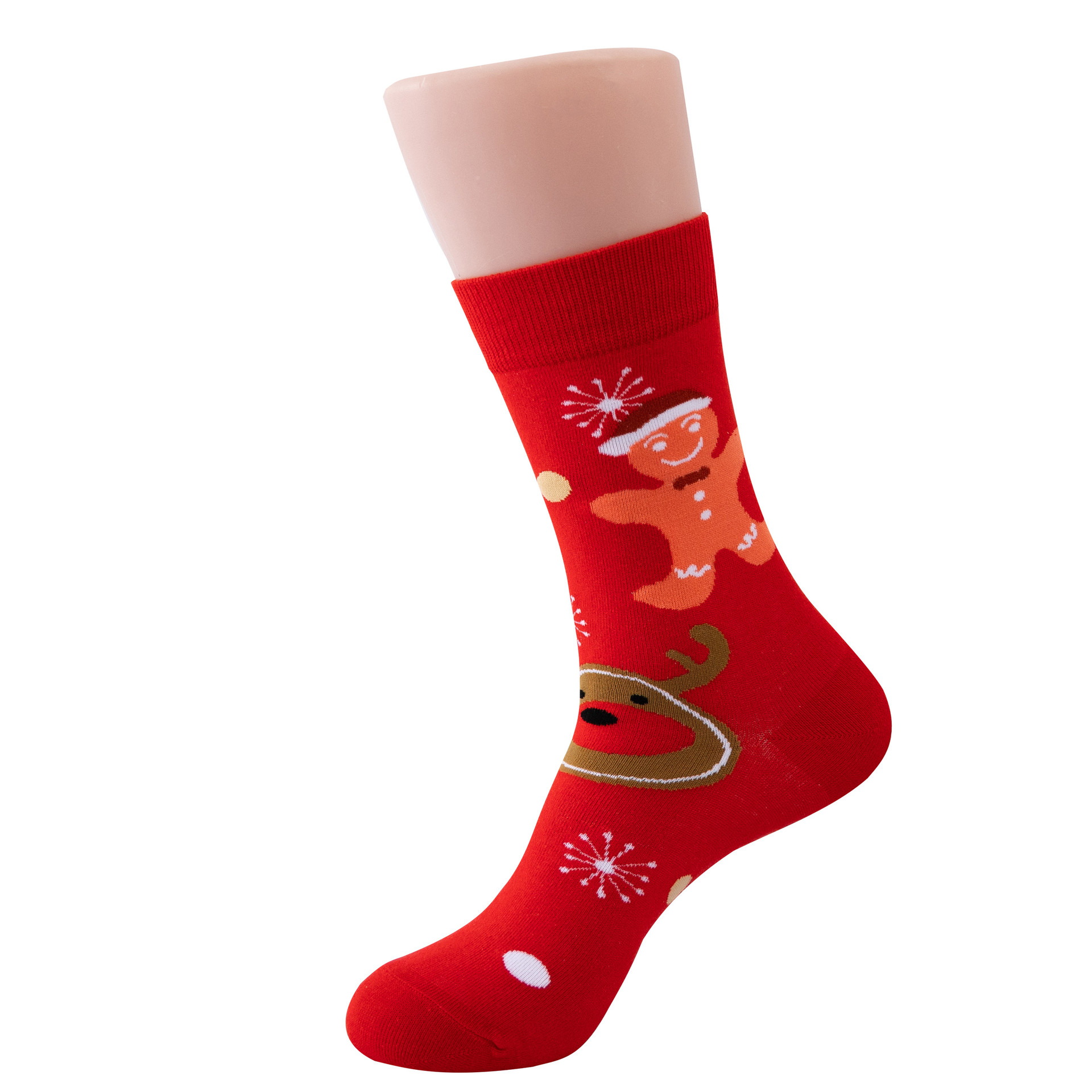 Christmas Socks for the Elderly Cross-Border Amazon Men's and Women's Christmas Socks 37-44 Size Mid-Calf Socks Trendy Long Cotton Christmas Socks