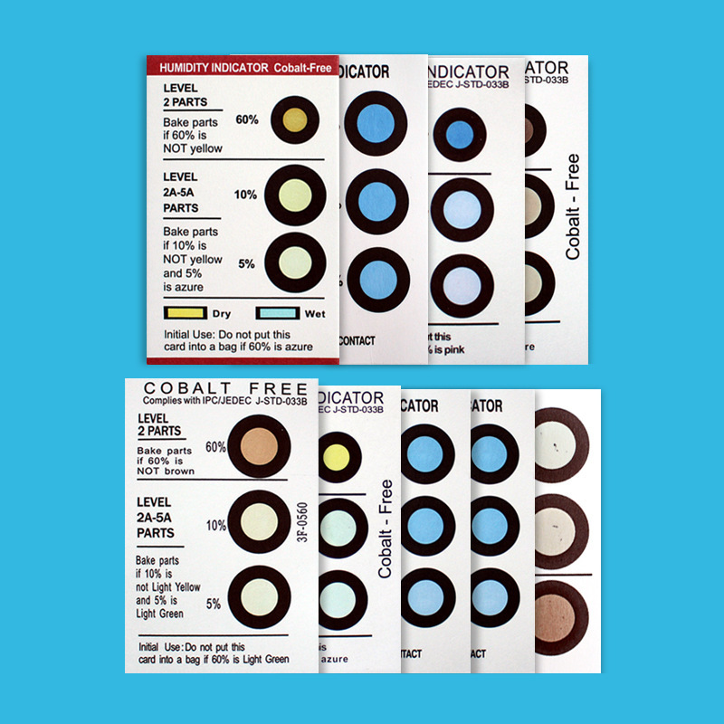 Cobalt-free brown six-point humidity display card back coating environmental protection display test card electronic components humidity sensitive card