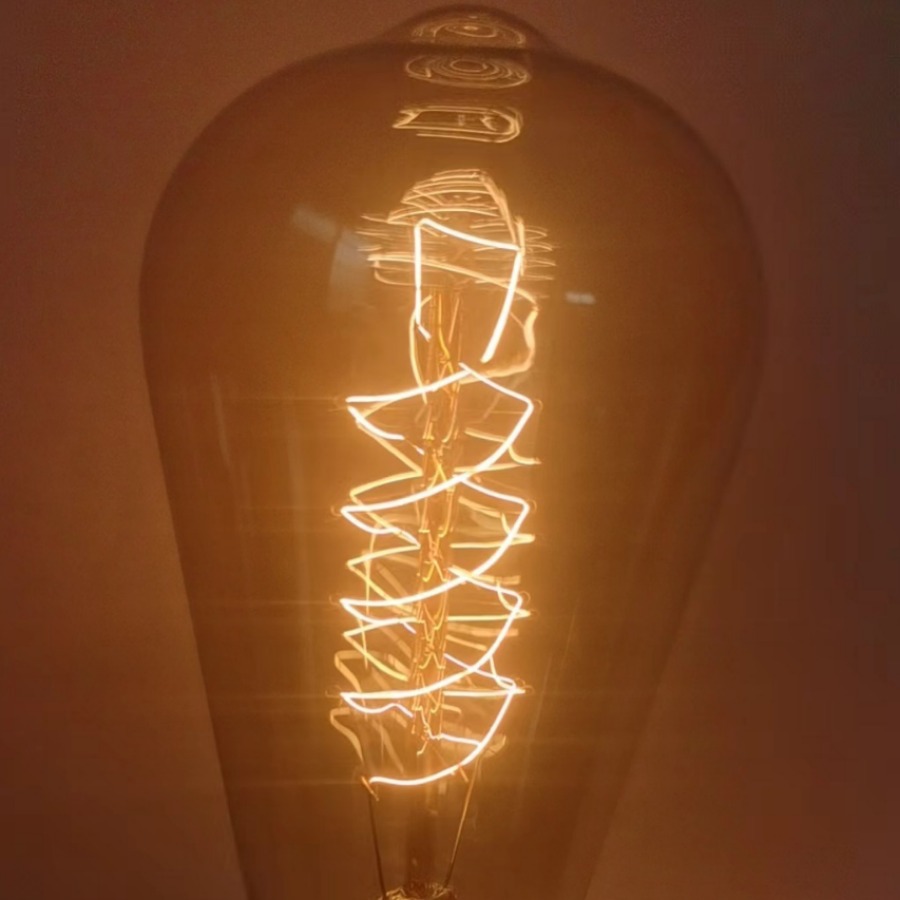 St64 Screw Tungsten Filament Lamp E27 Edison Decorative Light Bulb Creative 220V Ce Certified Retro Lighting
