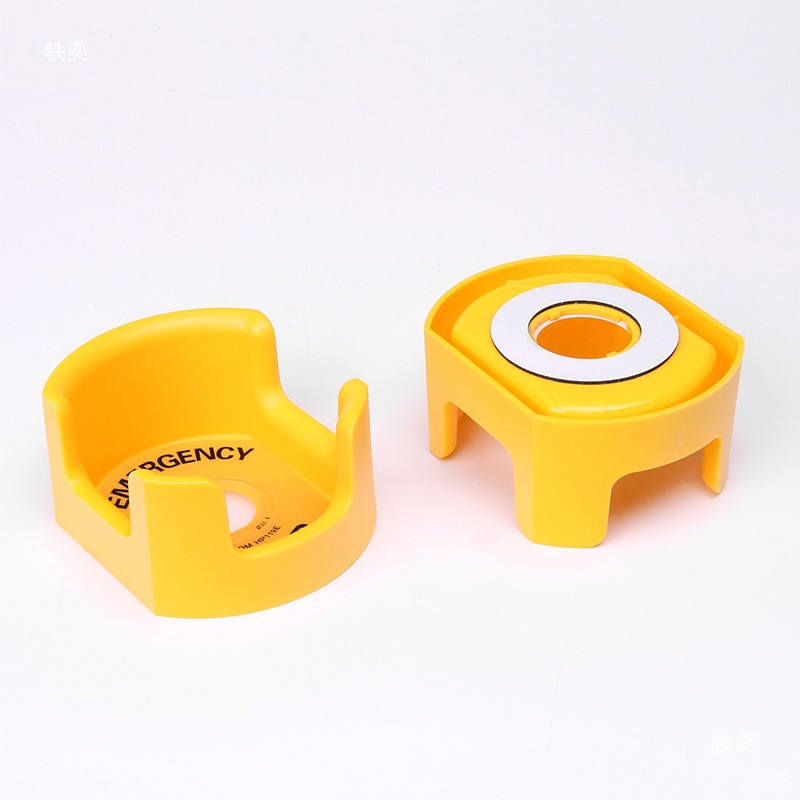 22mm Emergency Stop Button Protective Cover Ingot Type Magnetic Button Protective Cover to Prevent Accidental Touch and Accidental Operation Sign Frame Flip Cover