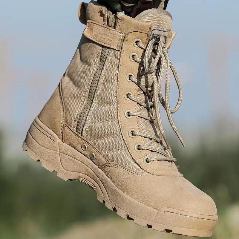 Ultra-Light High-Top Combat Training Boots for Men and Women, Shock-Absorbing and Wear-Resistant Spring & Fall Outdoor Desert Boots, Training Boots, Hiking and Mountaineering Shoes