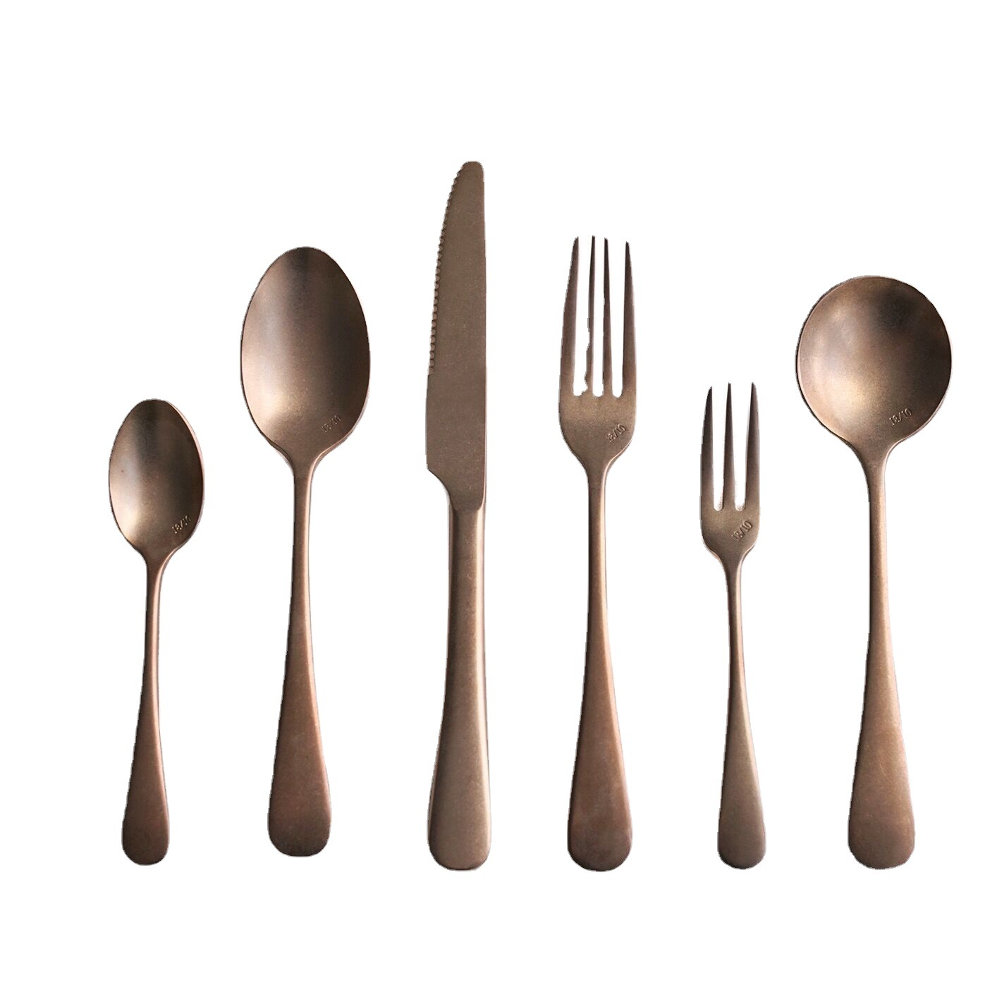 Lyon INS 304 Stainless Steel Tableware Tony Old Vintage Brushed Knife, Fork and Spoon Western Food Tableware Set