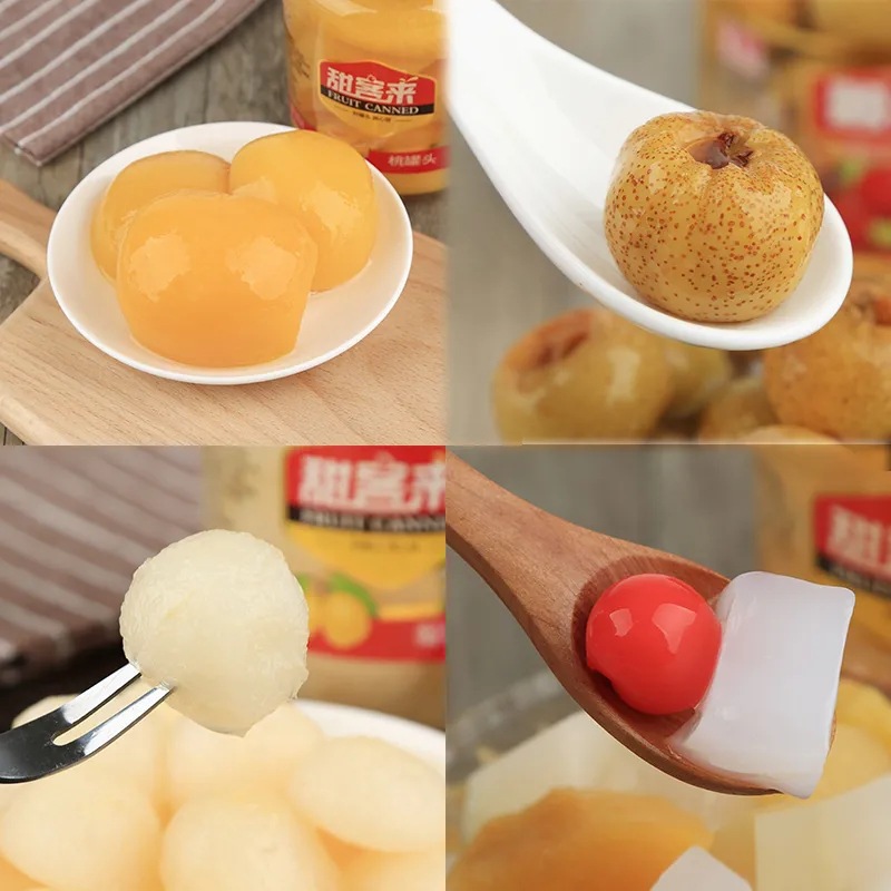 [Manufacturer Direct Delivery] Canned Yellow Peach 510g/4 Large Bottles of Fresh Sugar Water Mixed Assorted Fruit Canned Snacks