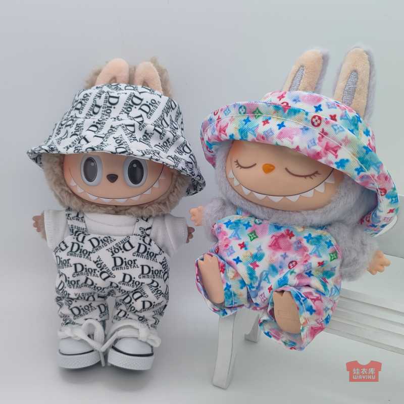 Одежда для куклы Labubu, кепка, комбинезон, 17см подвеска, первое и второе поколение