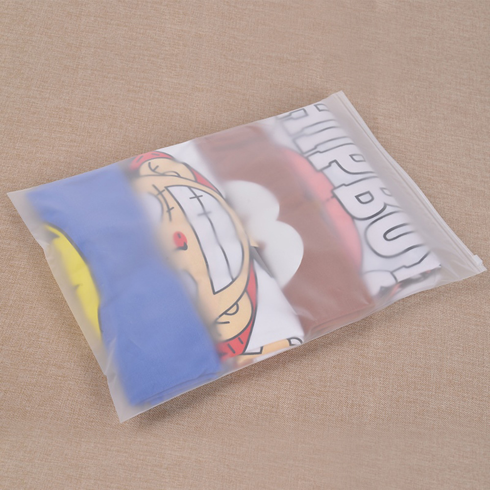 eva clothing zipper bag frosted cpe transparent underwear universal packaging bag storage self-sealing bag custom printed logo