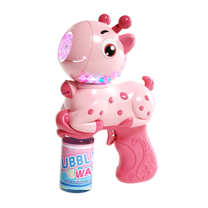 2025 New Cartoon Bubble Gun Electric Light Automatic Bubble Stick Children's Toy Children's Day Gift for Boys and Girls