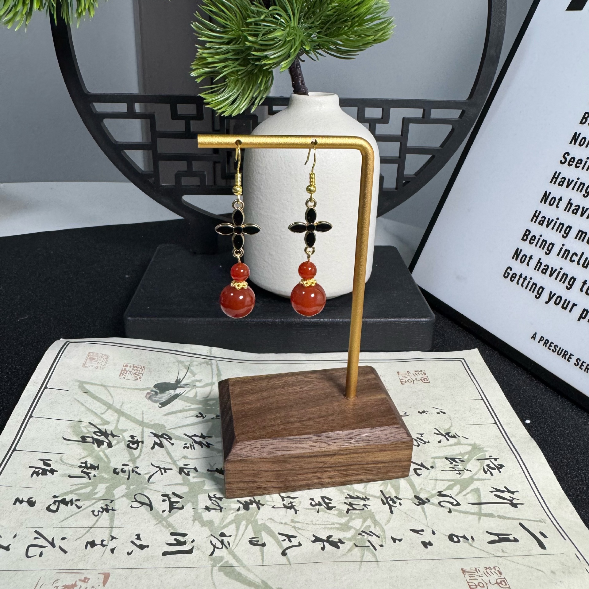 Прямые поставки с завода оптом натуральные серьги из южного красного агата