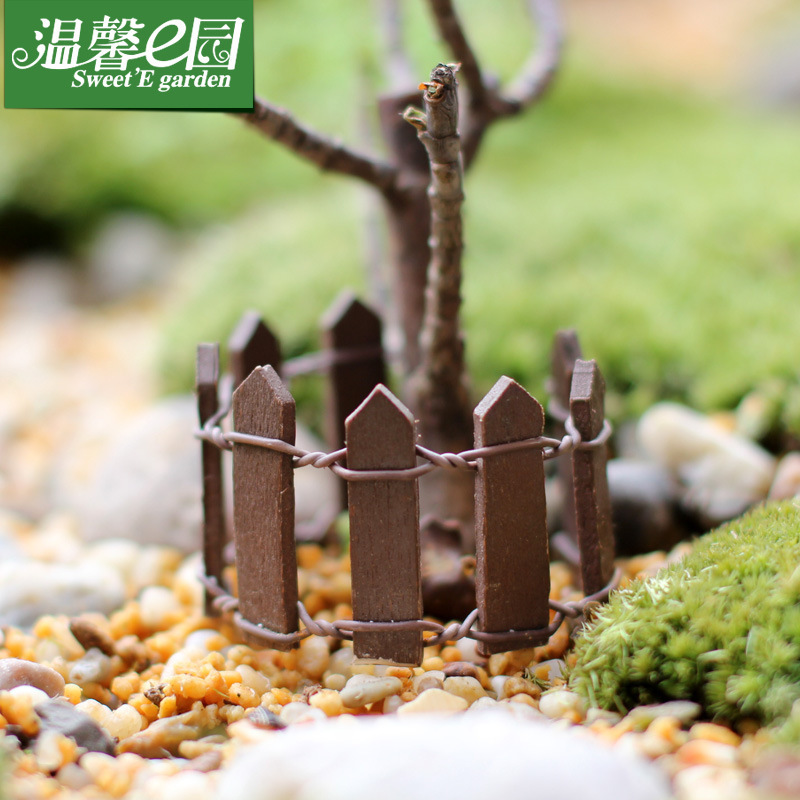 Micro landscape small ornaments succulent wooden fence fence white Mini small fence small ornaments