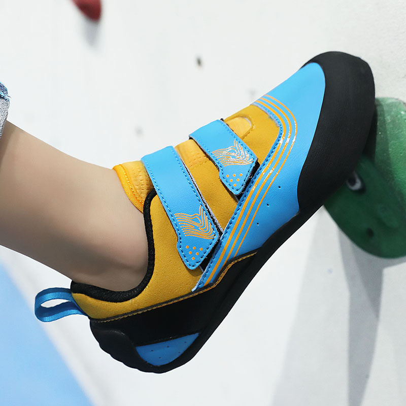 Rock Climbing New Children's Professional-Grade Climbing Shoes for Older Children, Beginner Training Shoes, Indoor Climbing Shoes with Velcro