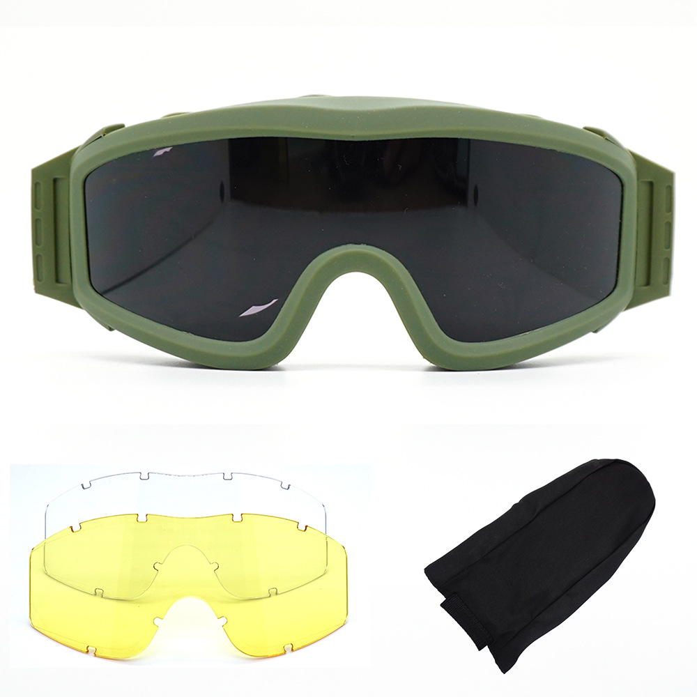 Hot Selling ess tactical military fan goggles CS outdoor equipment shooting protection anti-impact three lens suit goggles