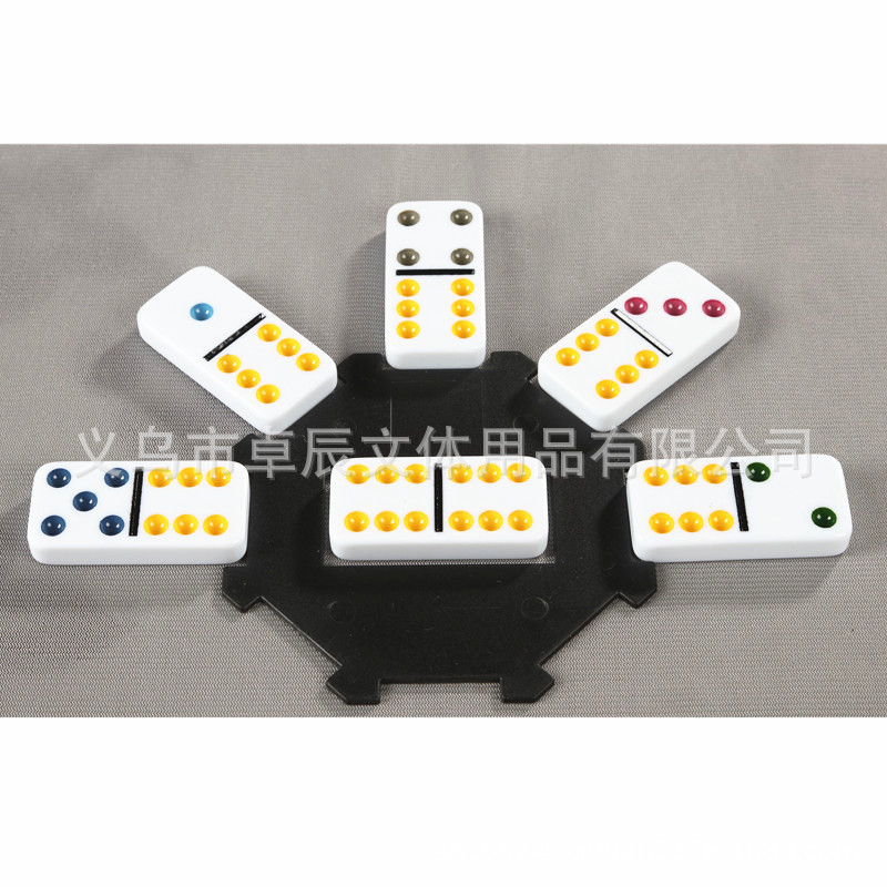 Dominoes Plastic Black Octagonal Sheet Large Particle Locomotive Assembled Building Blocks Creative Ornaments Accessories