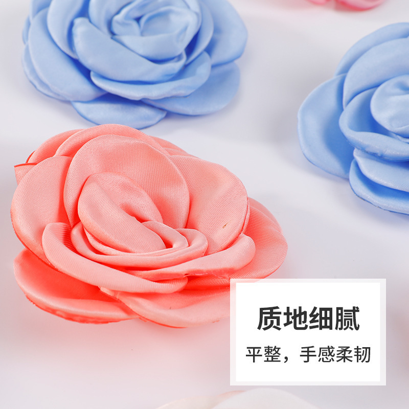 4cm Burnt Edge Stereo Rose Camellia Burnt Slices Handmade Fabric Roasted Edge DIY Hairpin Accessories Shoes, Hats and Clothing Decoration