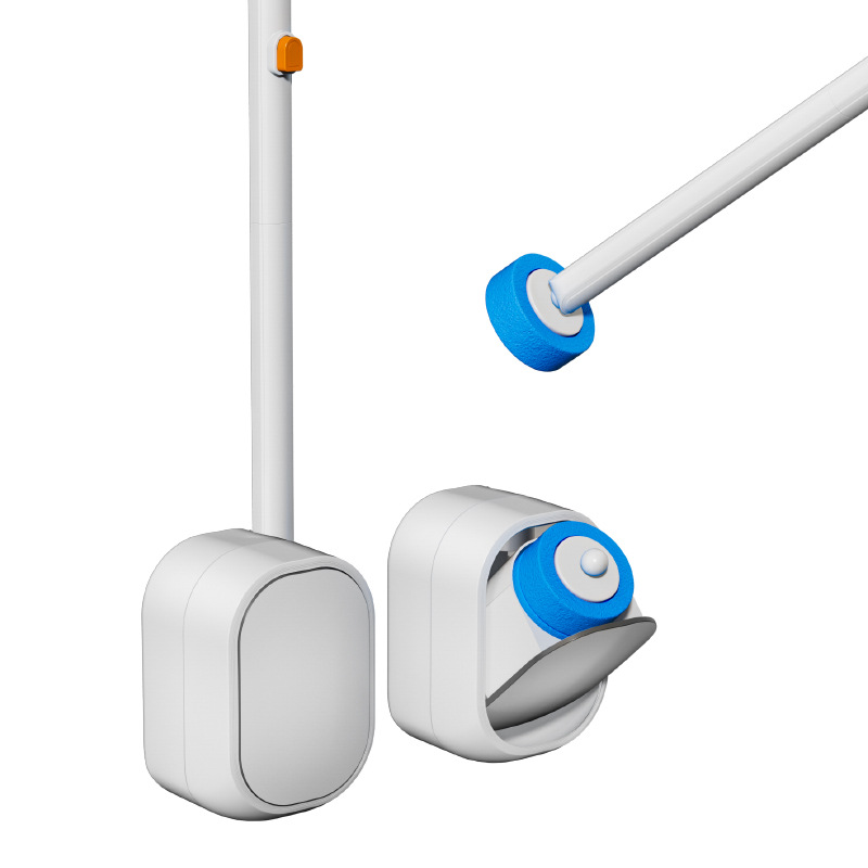 Home Cleaning Essential: Bathroom Toilet Replaceable Head Toilet Brush, No-Drill Disposable Toilet Brush