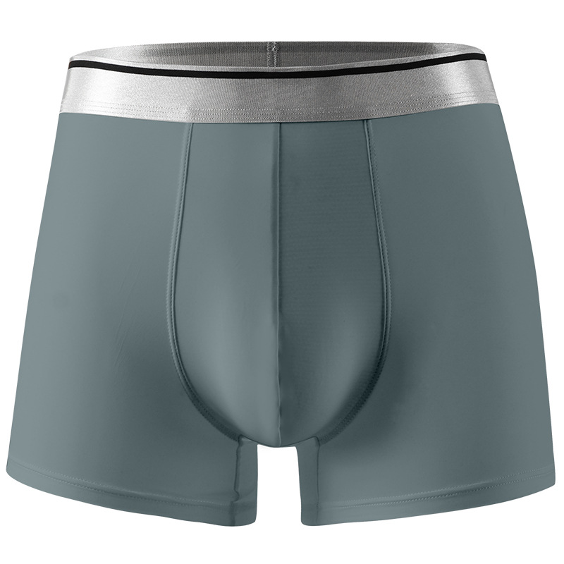 Men's Large Size Underwear Men's Boxer Ice Silk Ultra-Thin Translucent Plus Fat Breathable Boxer Briefs Summer Trend