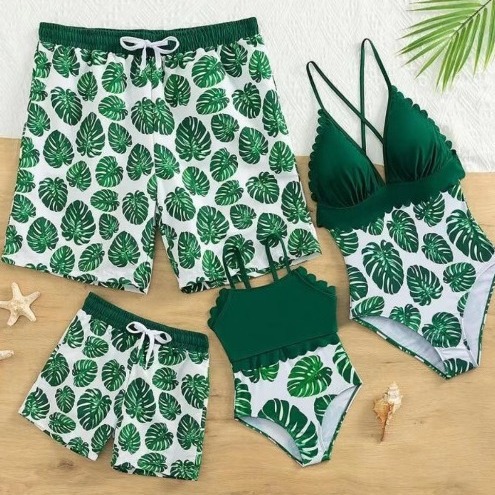 Кросс-бордерный модный бикини, сексуальный, однотонный, для мамы и дочки, для папы и сына