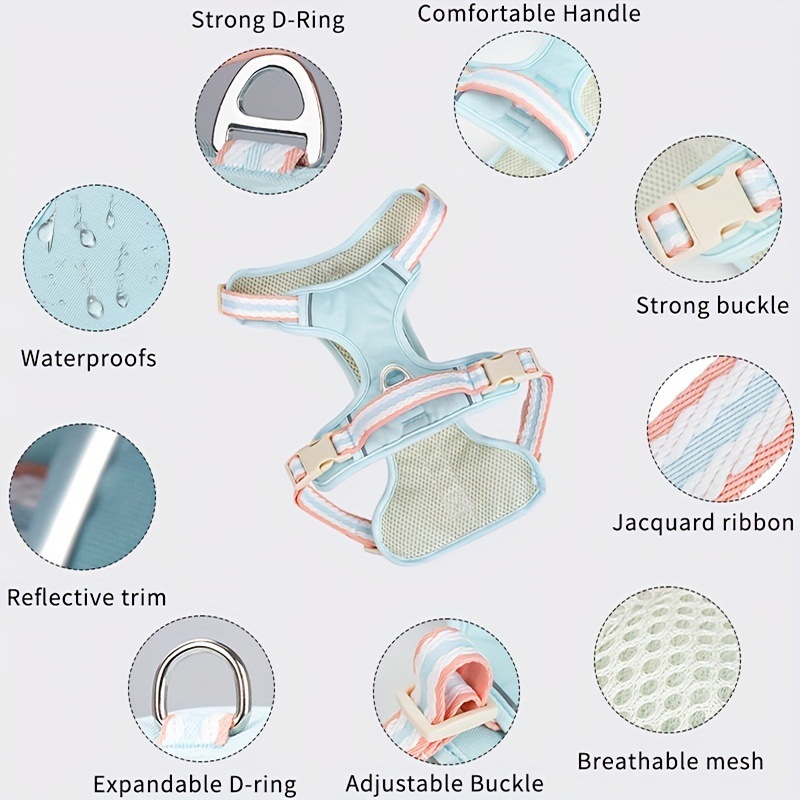 2025 New Cross-Border Dropshipping Dog Leash Set Small, Medium and Large Dog Vest Style Dog Cross-Border Dropshipping Cross-Border Dropshipping