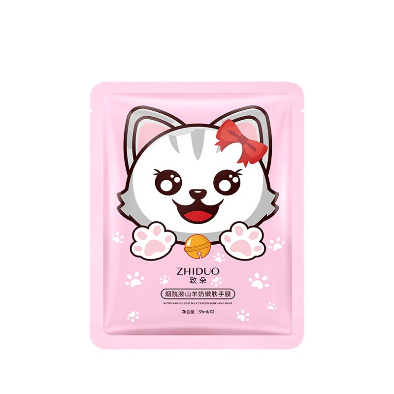 Zhiduo Niacinamide Goat Milk Powder Cat Claw Hand Mask Moisturizing Vaseline Hydrating and Moisturizing Disposable Neck Mask Foot Mask