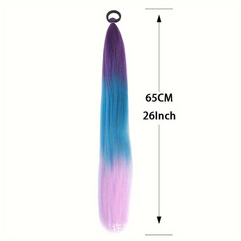 Cross-border Children's Girls Rubber Band Ponytail Wigs Boxing Braids Colored Braids Ponytail Wigs Hair Braids