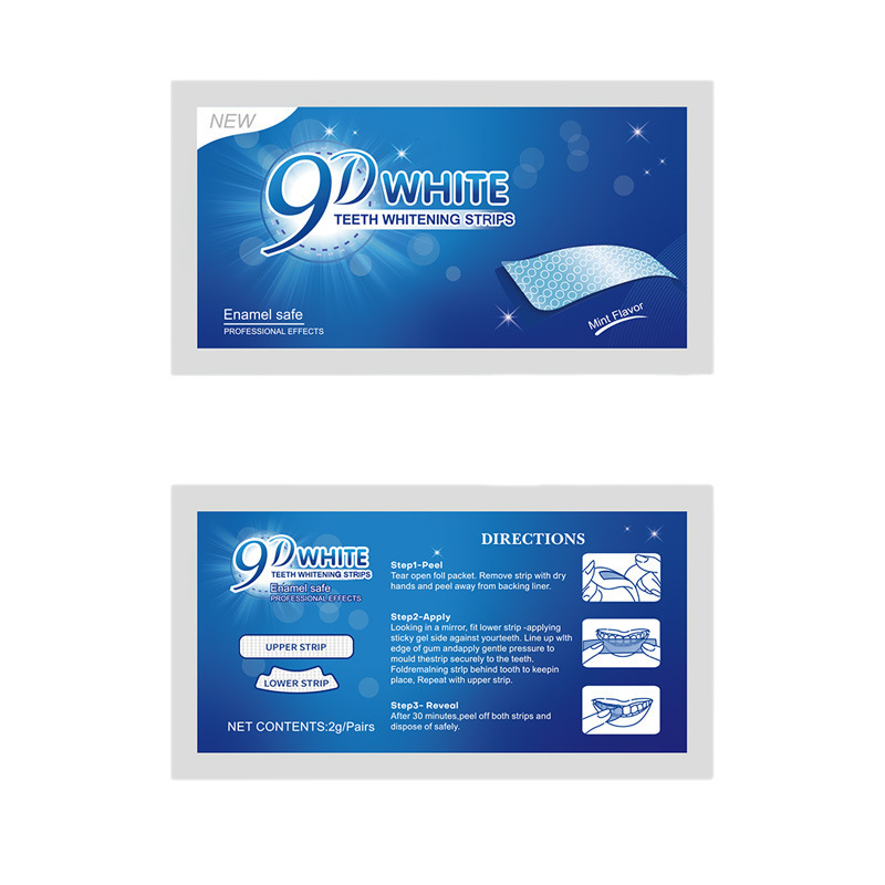 Pap Non-Permanent Teeth Whitening Strips 9D Dry Strips Bagged Whitening Strips Cross-Border Bulk Wholesale Whitening Dry Strips