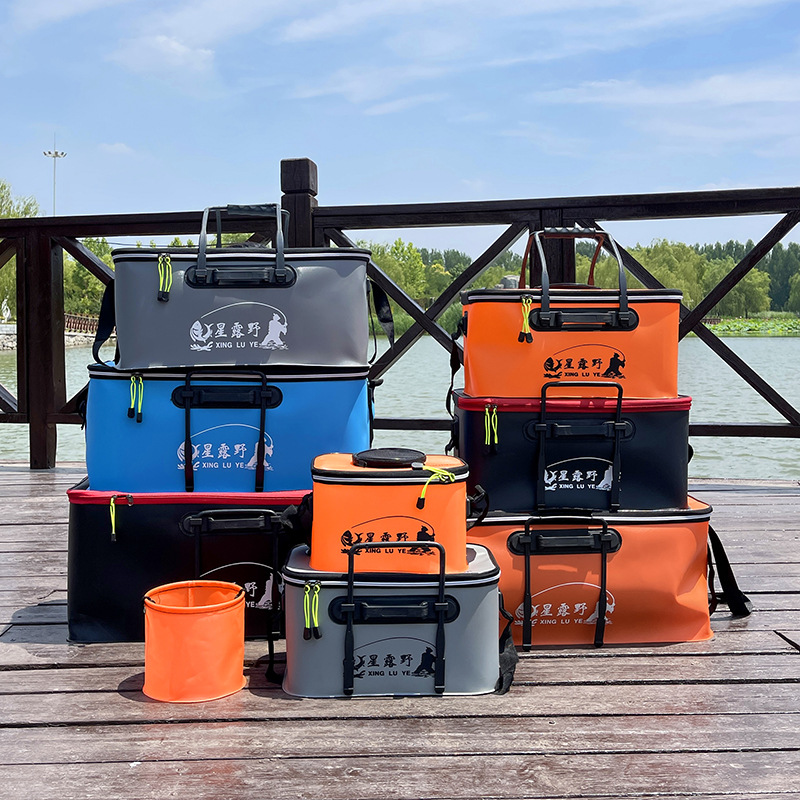 Live Fish Bucket Fishing Bucket Eva Foldableing Fishing Box Thickeneded Satchel Shoulder Multi-Functional Fish Box Fish Protection Bucket Fish Bucket
