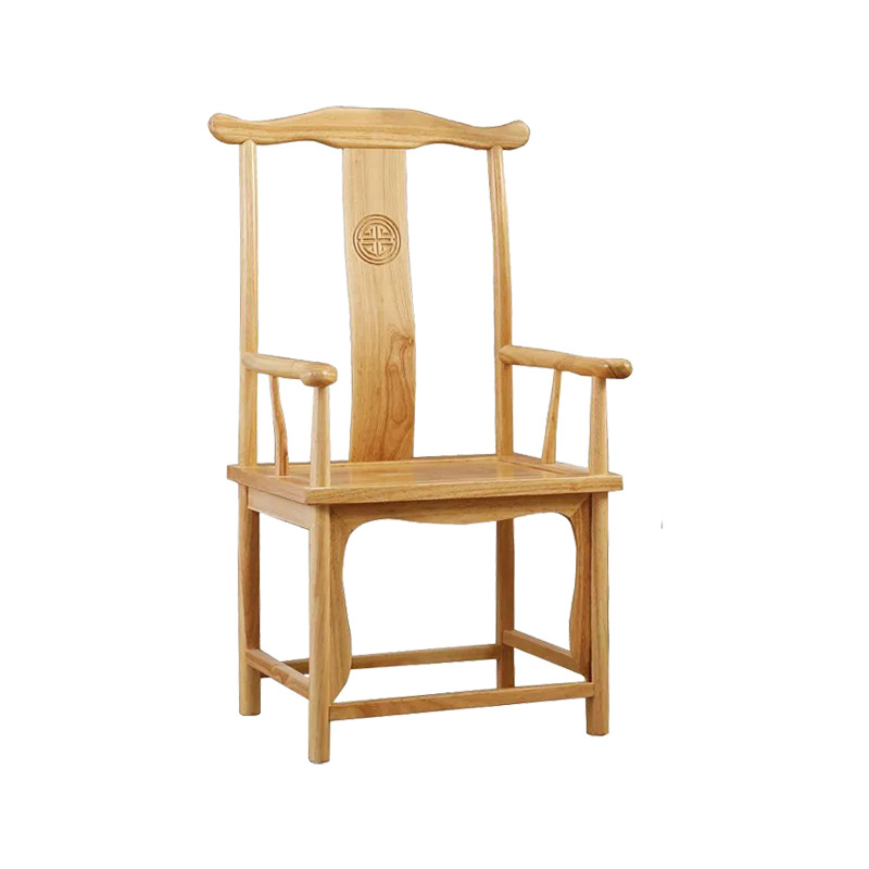 White Stubble White Embryo Solid Wood Backrest Chair Taishi Chair Circle Chair Official Hat Chair New Chinese Old Elm Chair Factory Wholesale