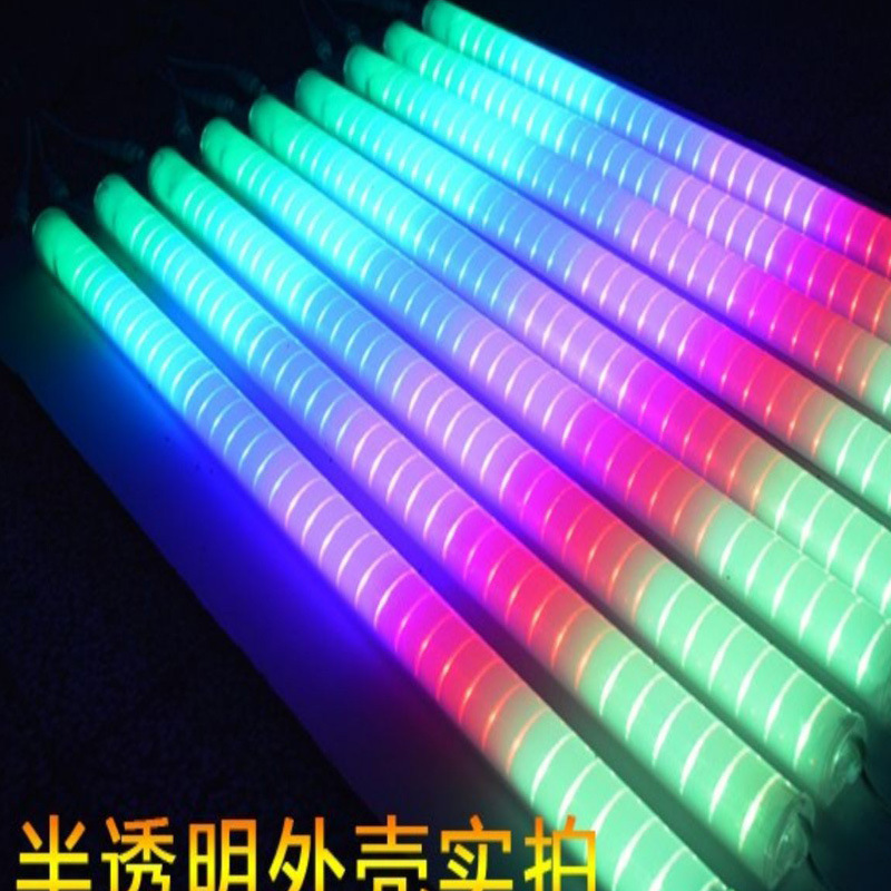 Led Waterproof Colorful Happy Running Water Guardrail Digital Lamp External Wall Door Head Advertising Signs Contour Neon Tube