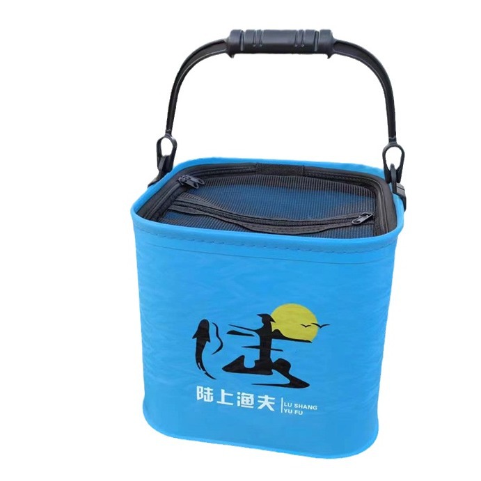 Car fishing bucket foldable portable bucket EVA live fish bucket with rope thick bottom portable fish protection bucket wholesale