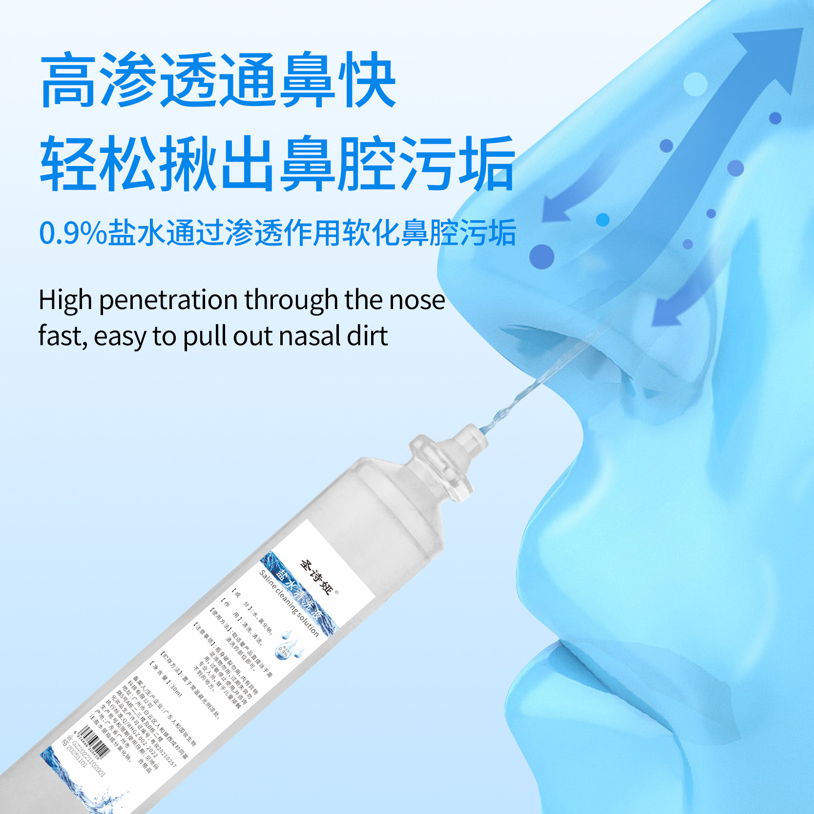Normal Saline Saline 5ml Sterile Sodium Chloride Cleaning Liquid Nasal Wash Tattoo Facial Wet Compress Atomization