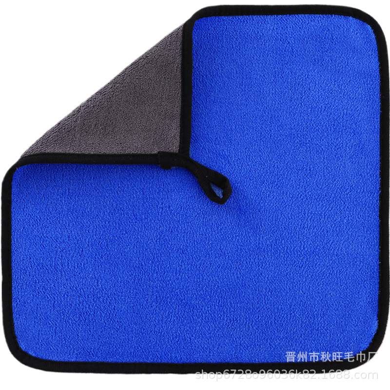 Manufacturer Wholesale Double-Sided Cleaning Towel Car Special Absorbent Car Wiping Towel Rag Coral Velvet Thickened Small Towel