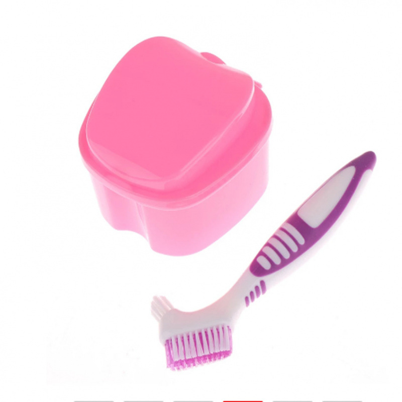 В наличии, коробка для зубных протезов, мягкая щетка для чистки, контейнер для хранения протезов